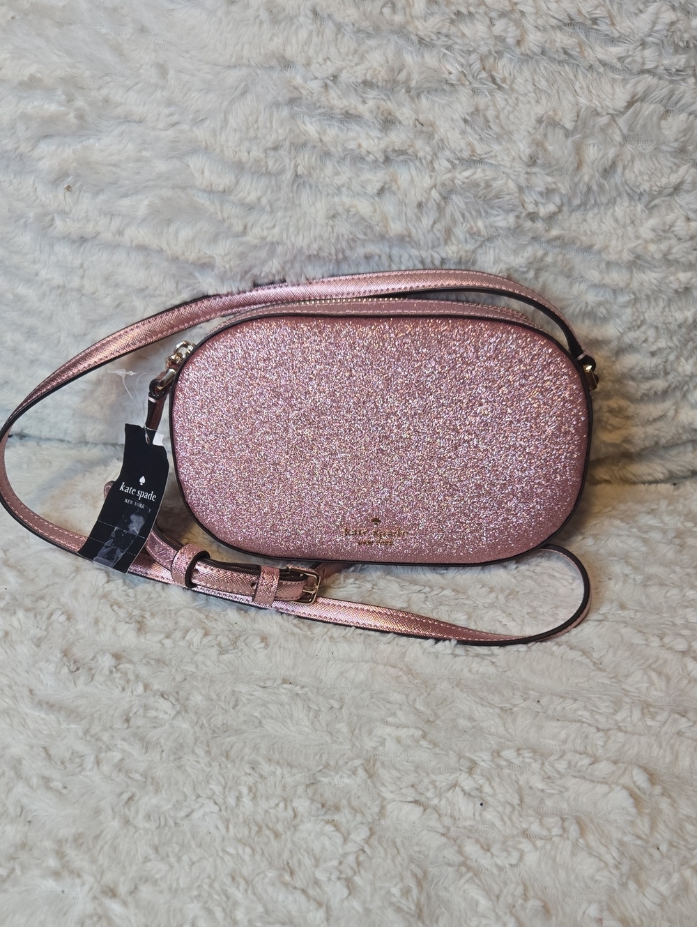 kate spade Pink Glitter Leather Crossbody Bag NWT